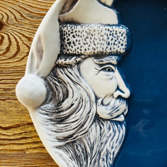 Flat Earth 1989 Vintage 3’D Santa Ceramic Plate - Picture 6 of 7